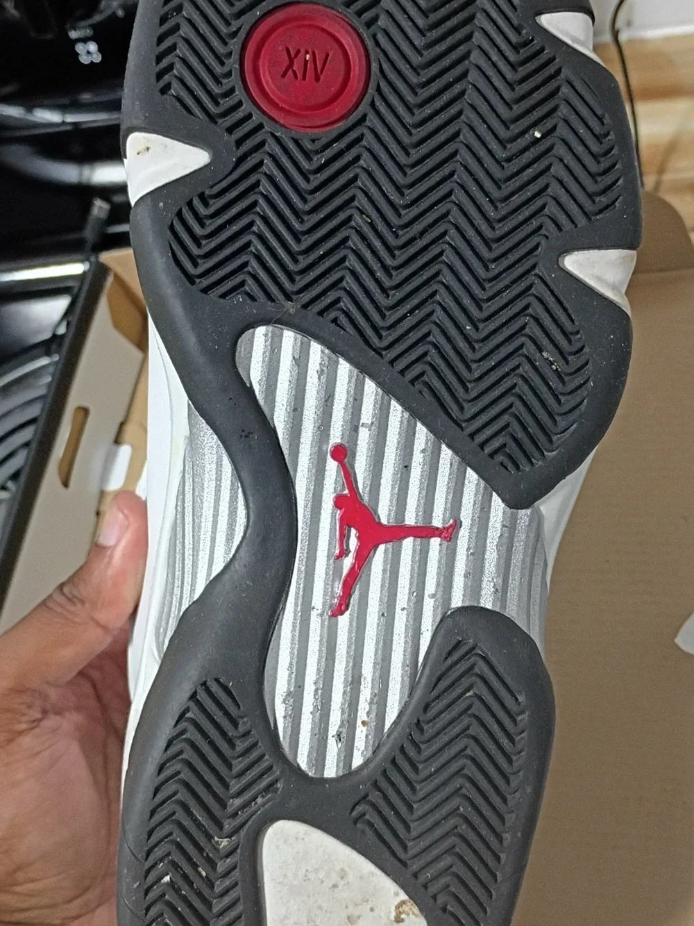 Jordan 14 Men's White and Black Sneakers